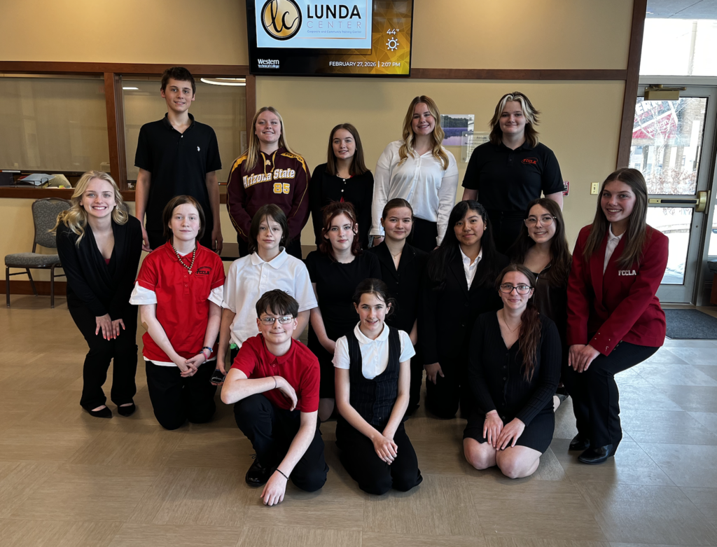 All 16 students who completed at Western Technical College's FCCLA regional event. 