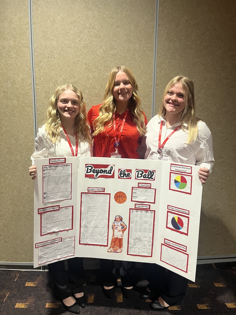 Addi, Joshlyn, and Josie competed in Sports Nutrition.