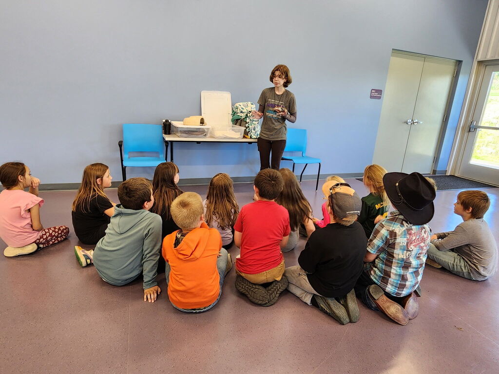 Students learning about animals