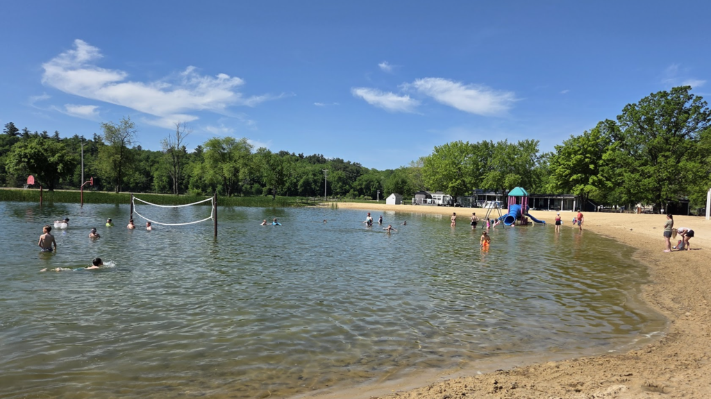 Students swimming