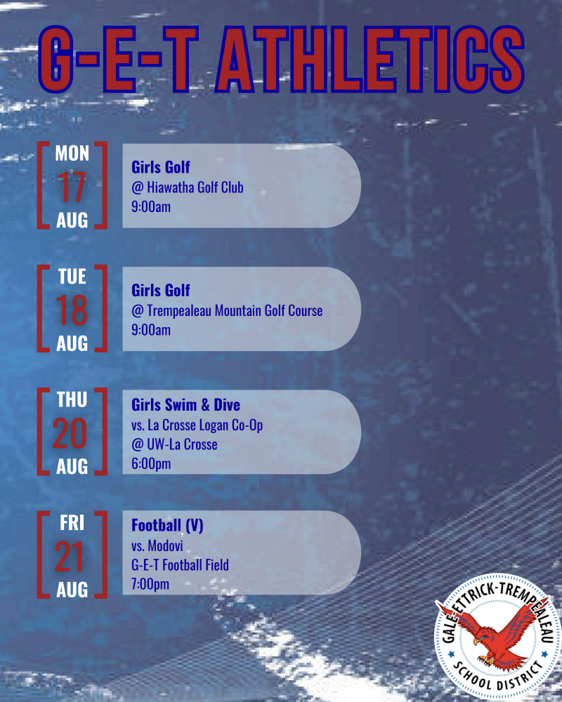 Week of August 17 G-E-T Athletics.