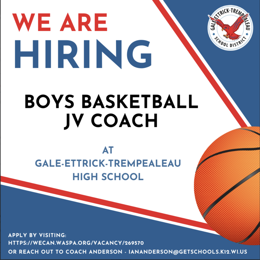 We are hiring a Boys Basketball JV Coach at G-E-T High School!