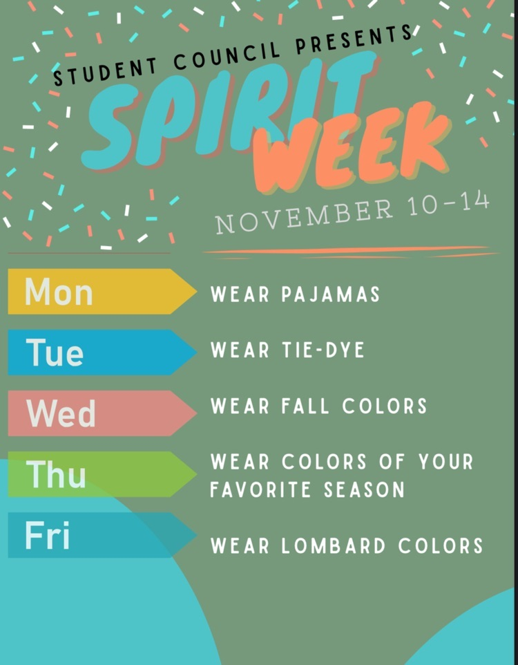 Leading up to the 5th Grade Social Hour, join in the fun with these spirit days created by Student Council members!