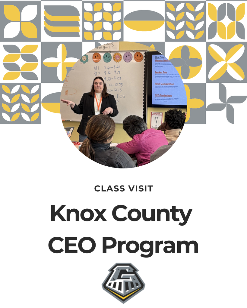Abby Thomas with Knox County CEO visits Business Classes