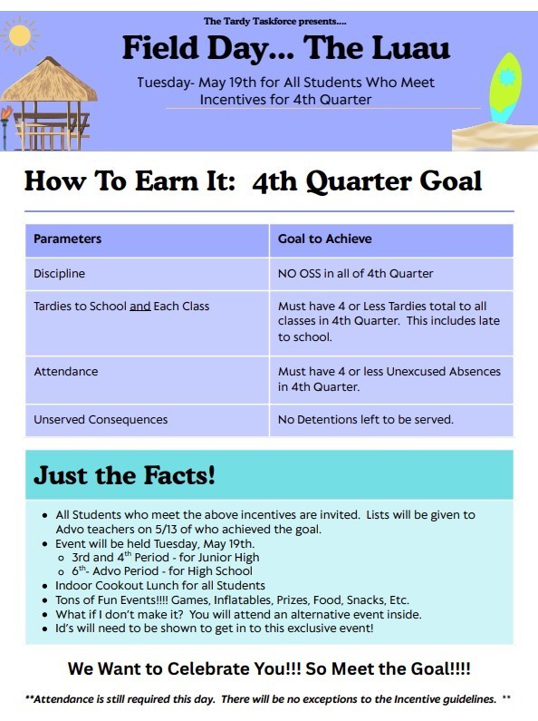 Field Day Incentives 