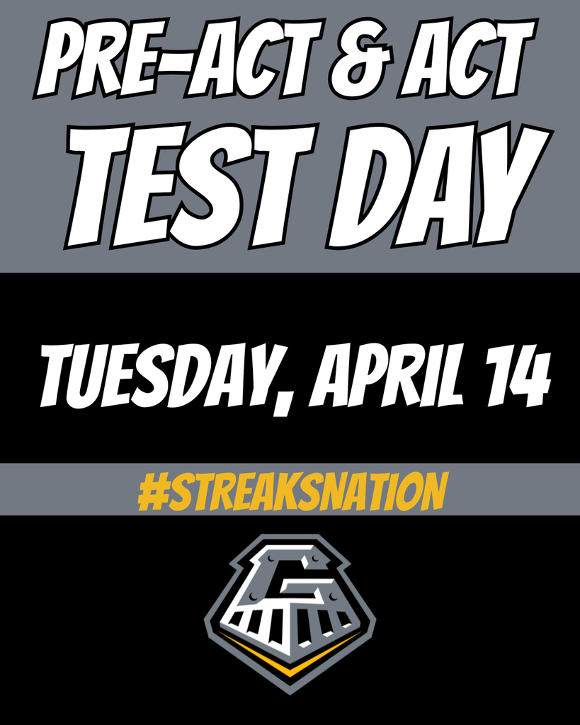Pre-Act & ACT test day Tuesday, April 14