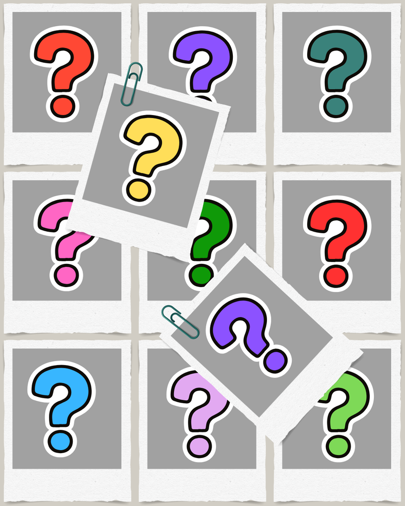 Question Marks on blank photo frames