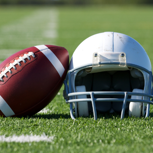 Football and Football Helmet