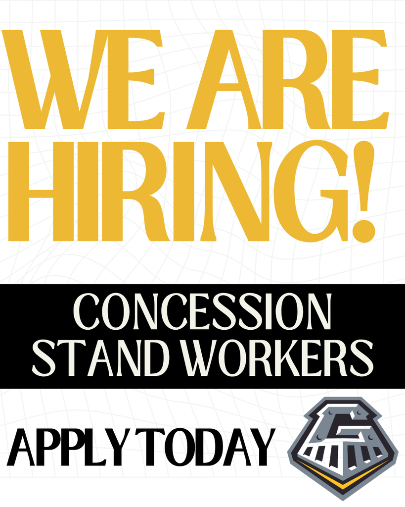 We are Hiring! Concession Stand Workers. Apply Today 