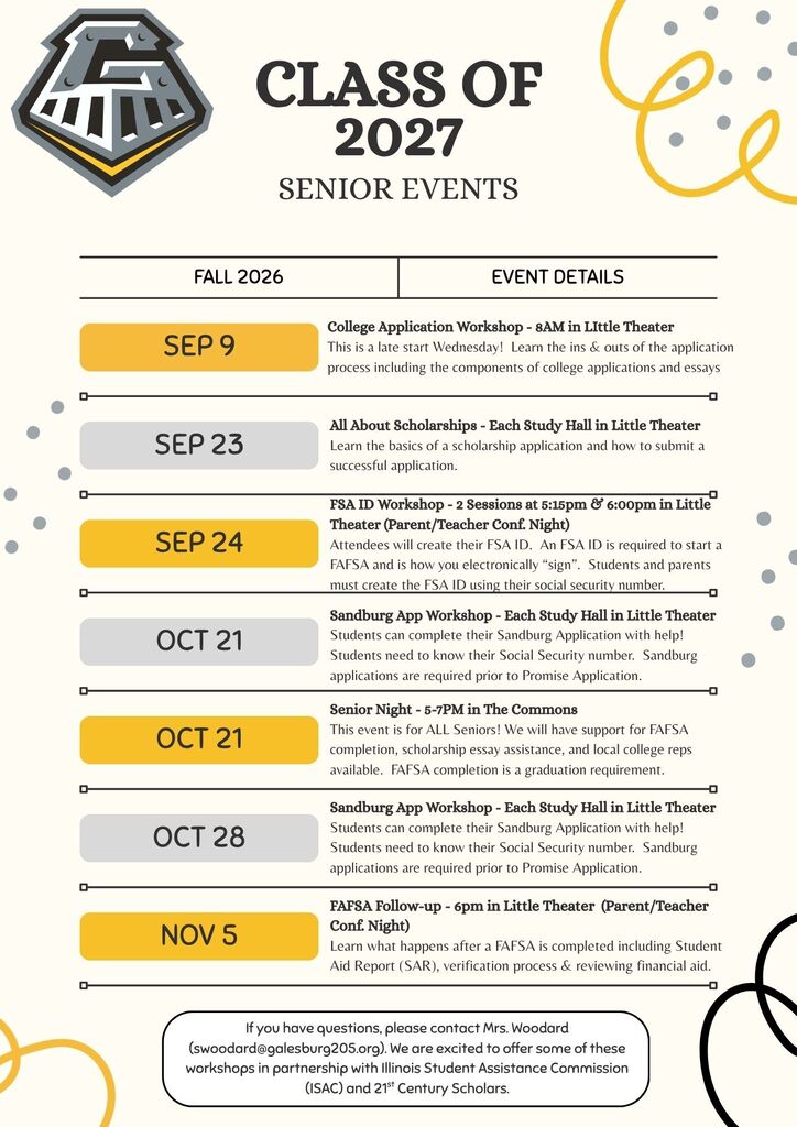 Senior Events 2027