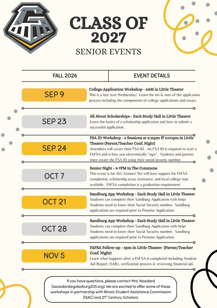 Senior Events 2027