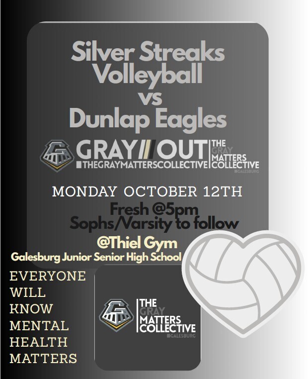 Gray matters collective Gray out night Streaks Volleyball