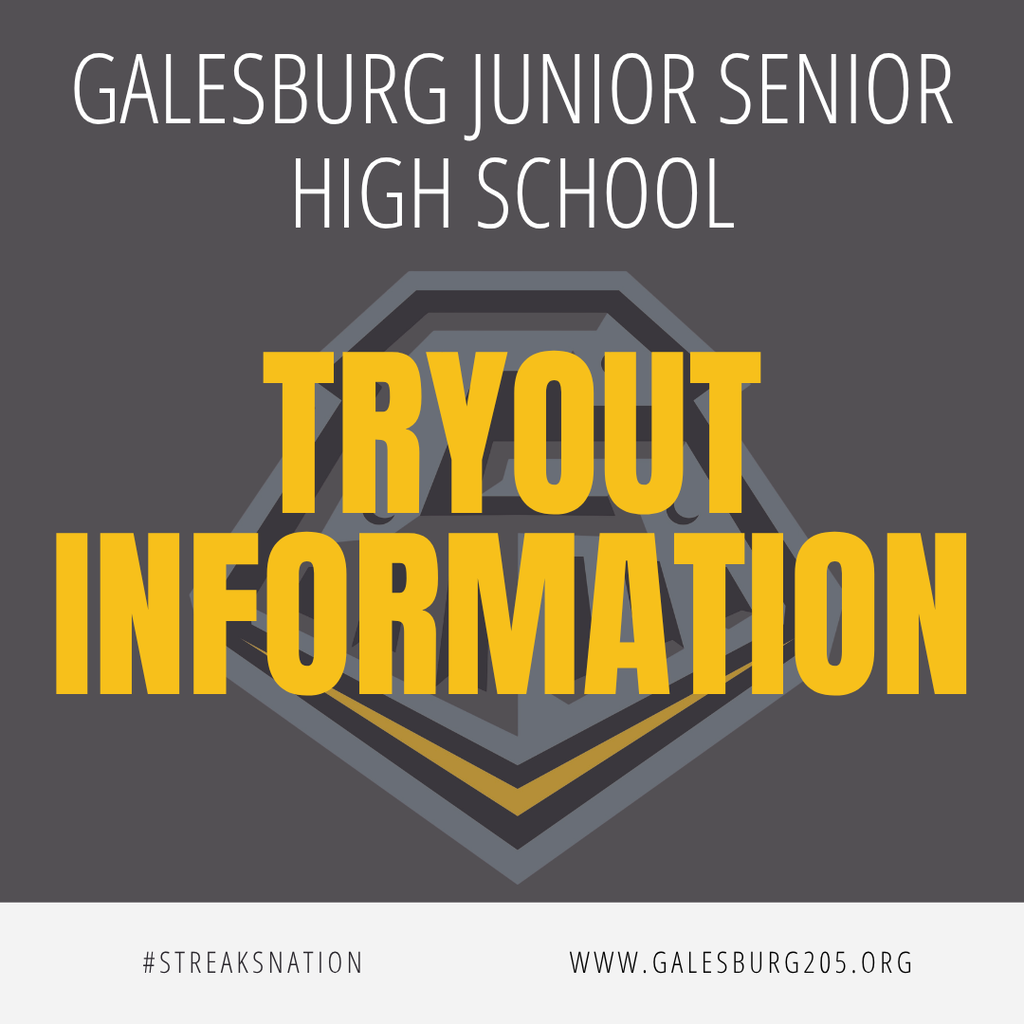 Tryout Information Galesburg Junior Senior High School and Logo