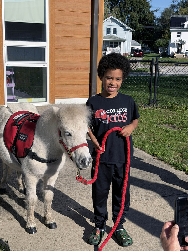 Miniature Horse, Student and Staff Member