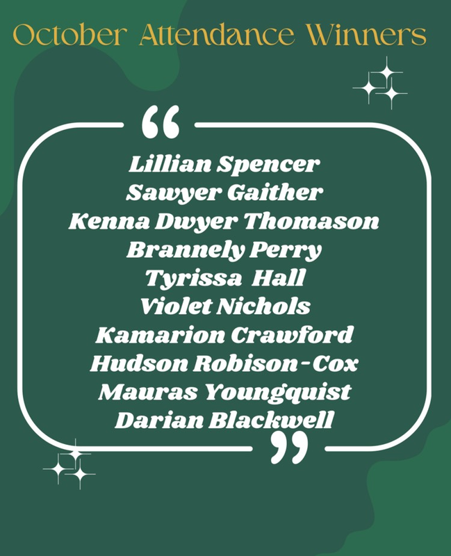 October Attendance Winners!