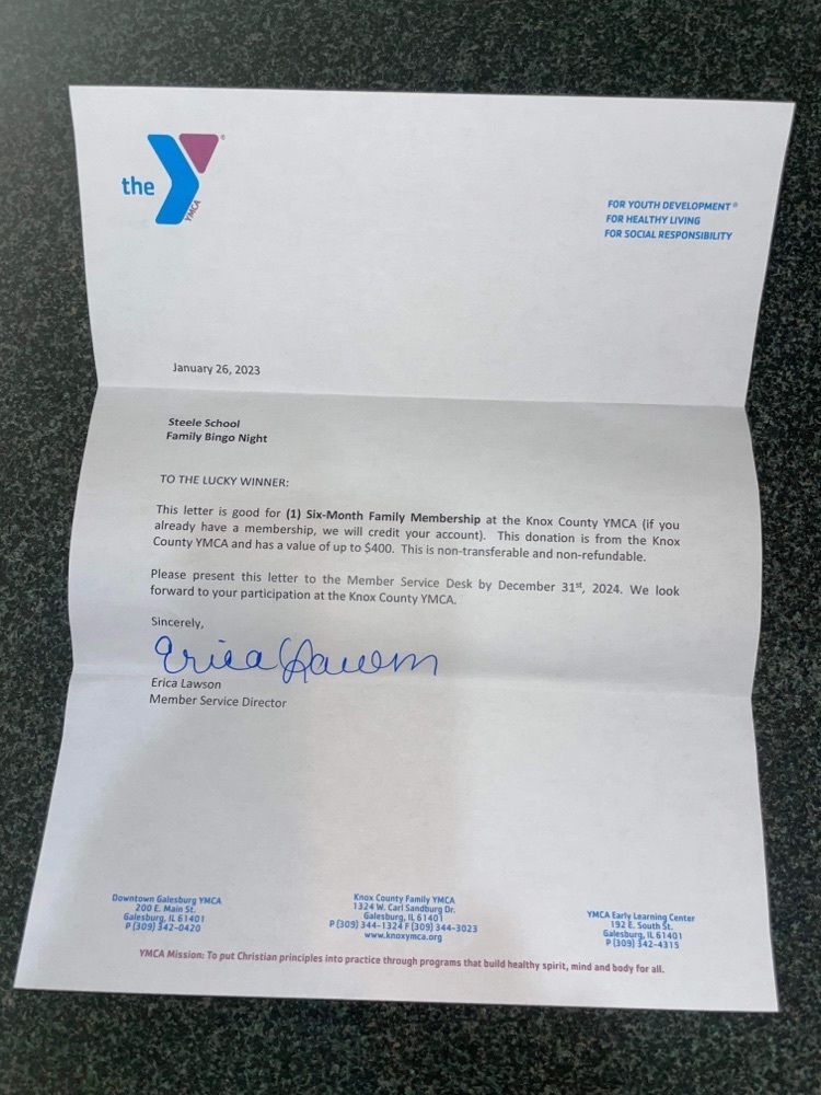 Silent Auction items at Bingo Night 2-2-23