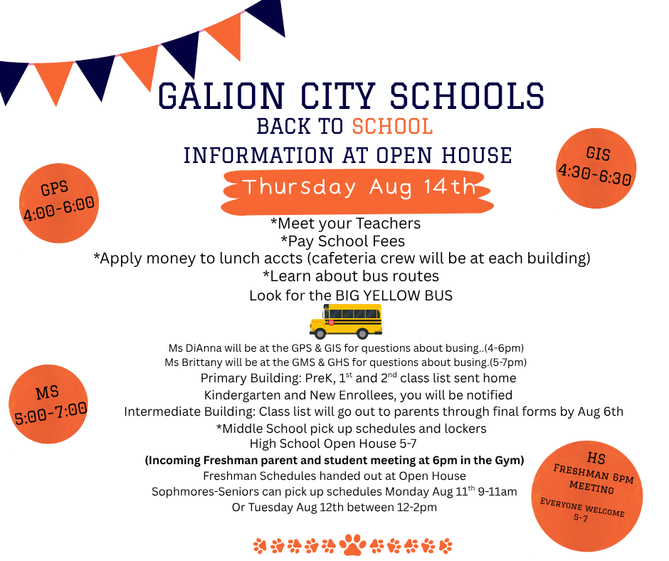 open house schedule update