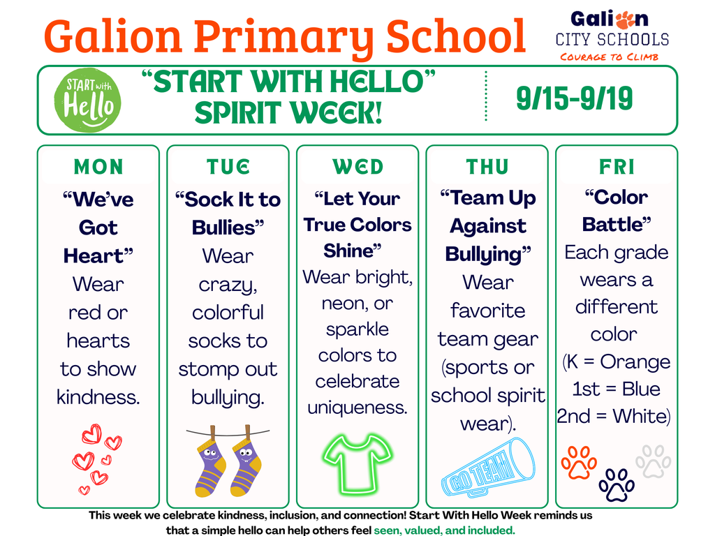 Primary Spirit Week