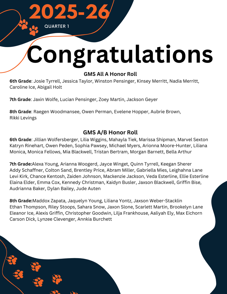 GMS Honor Roll Q1