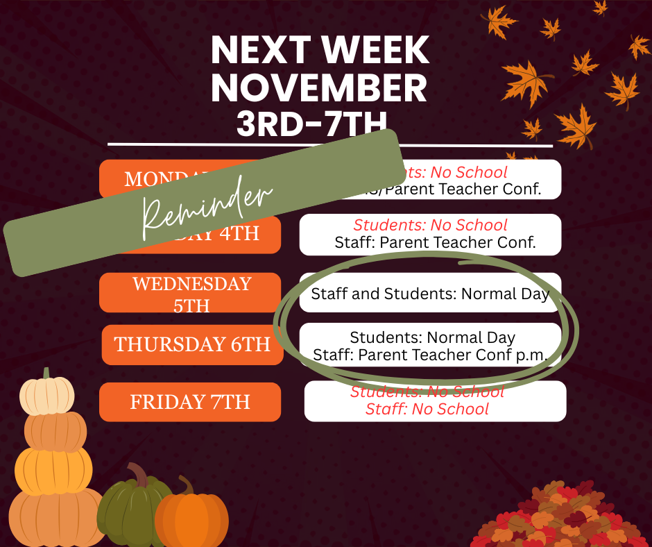 Reminders about school