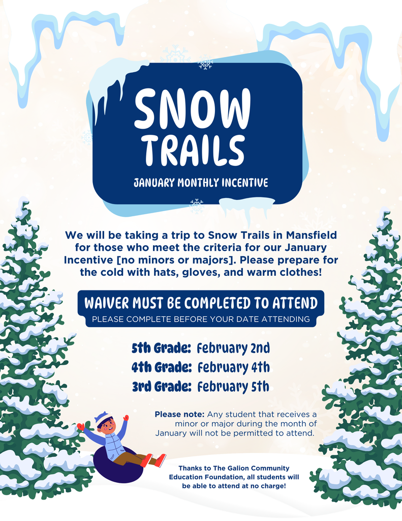 Snow Trails; January Incentive