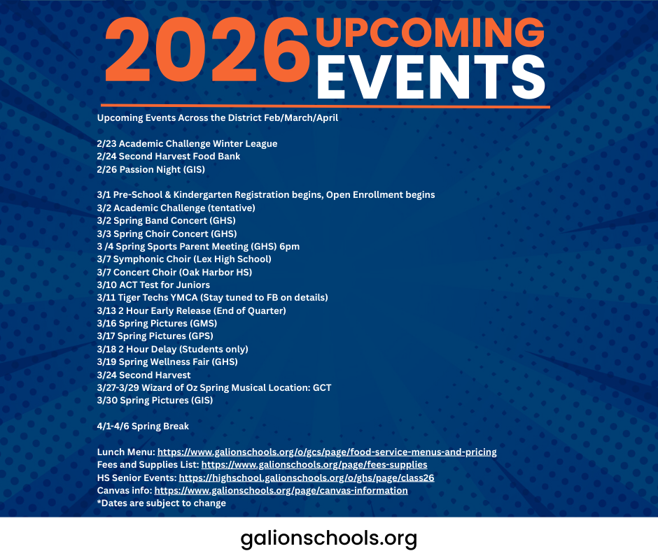 2026 upcoming events