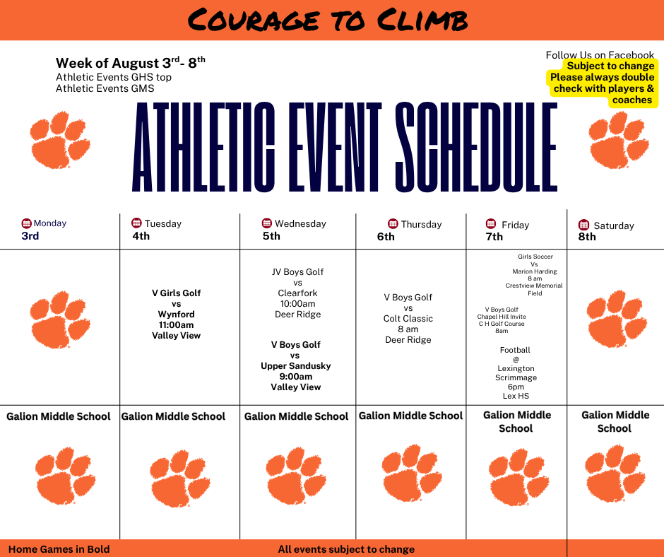Athletic Week 8/3
