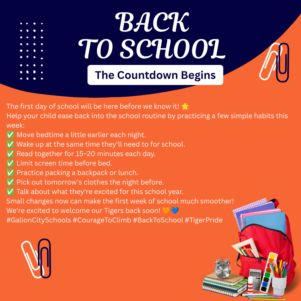 Back to School Reminders