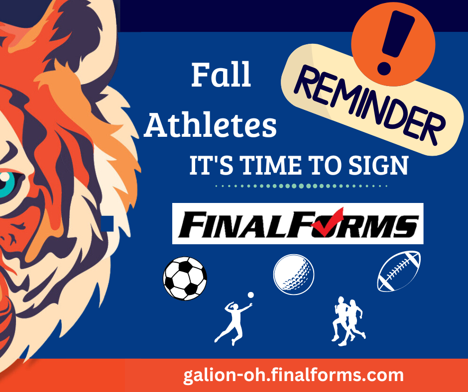 Reminder Fall Athletes