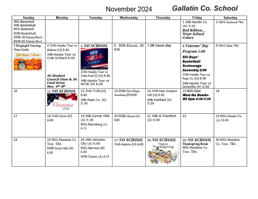 November Calendar