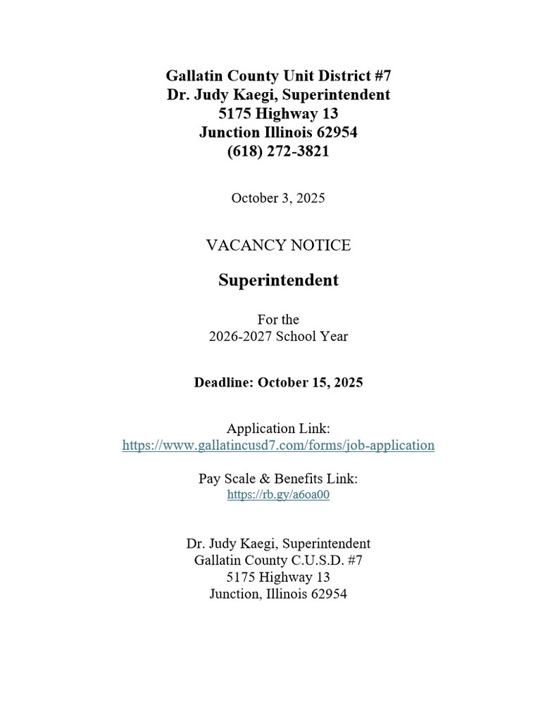 Superintendent Job Posting