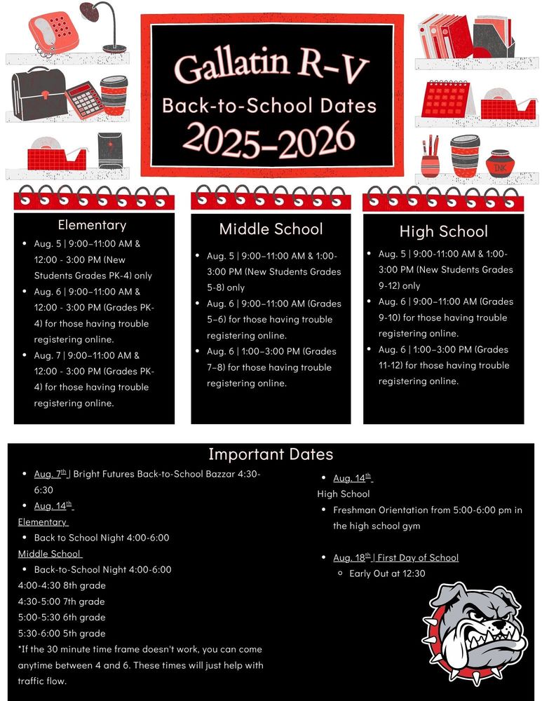 2025-2026 Back-To-School Registration
