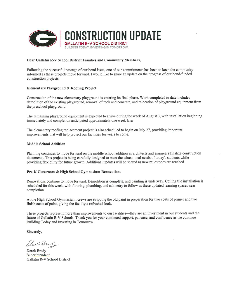 Construction Update