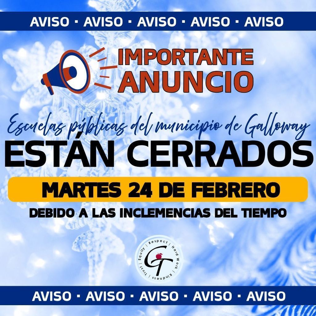 SCHOOLS CLOSED Tuesday, February 24