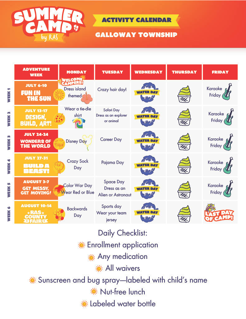 Summer Camp Calendar