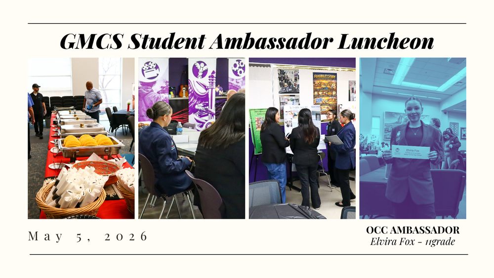 four photos of special events at the annual GMCS student ambassador luncheon