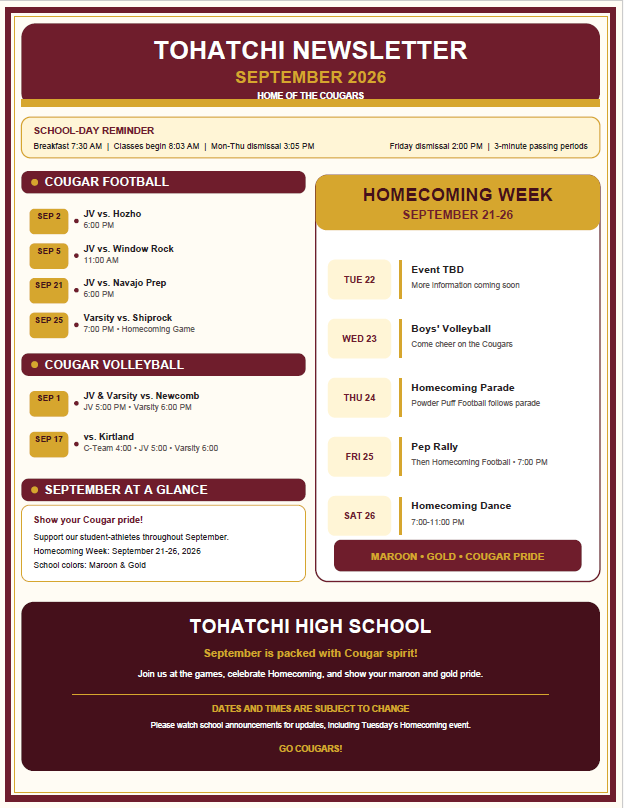 toh newsletter