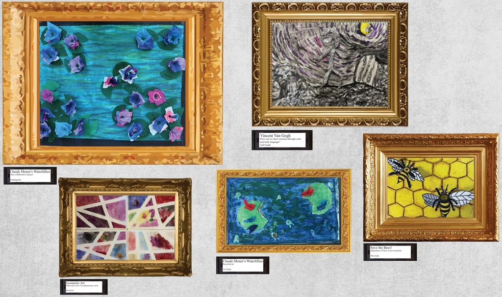Student interpretation of Van Gogh, Montes, and Geometric Art!