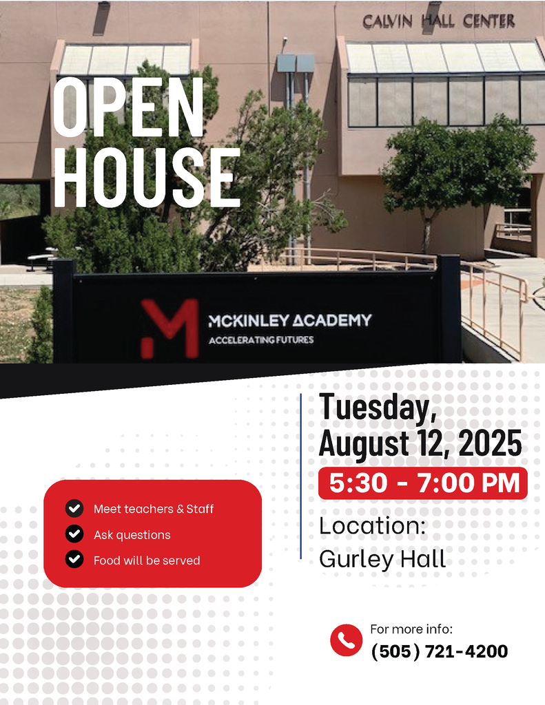 McKinley Academy Open House flyer