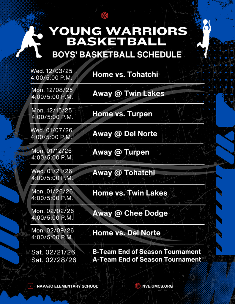 25-26 Young Warriors Boys' Basketball Schedule
