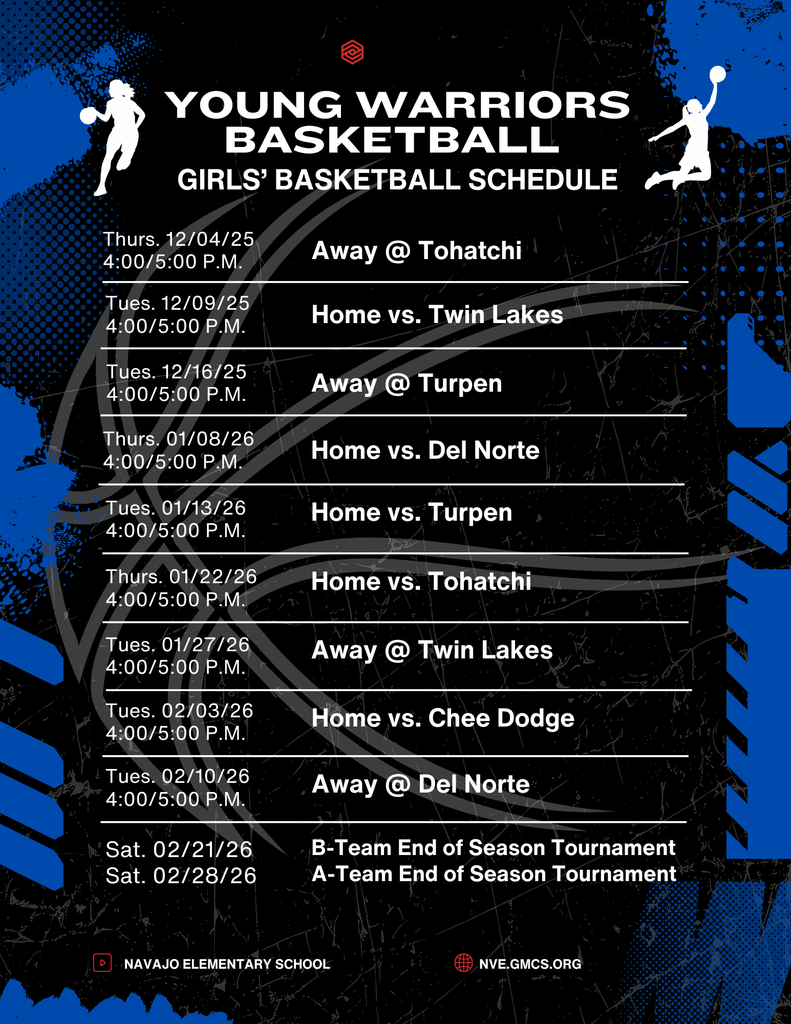25-26 Young Warriors Girls' Basketball Schedule