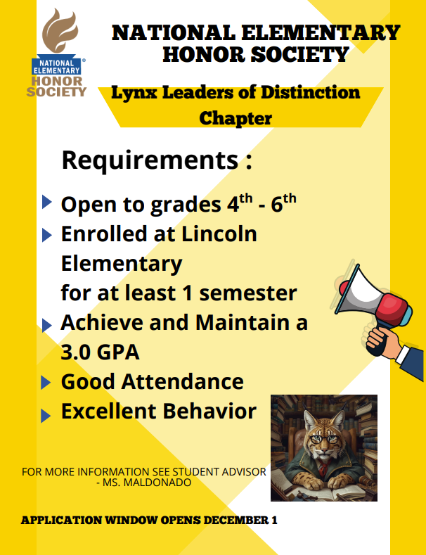 National Elementary Honor Society Flyer 