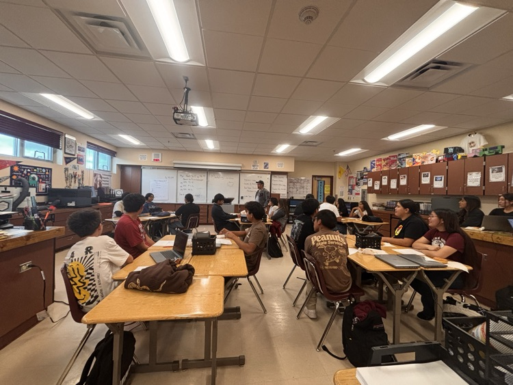 Kyle Briggs talking to the Sophomores about a company’s brand