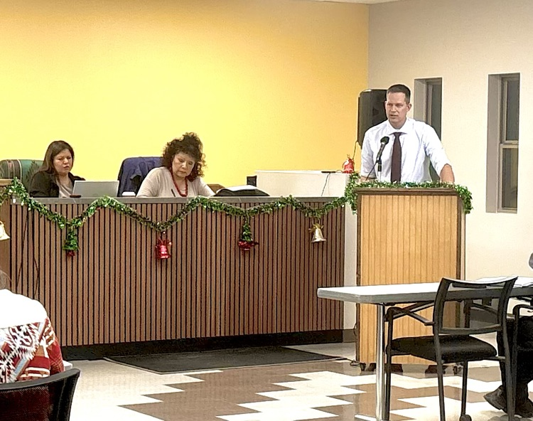 Principal Gibbons addressing the Board