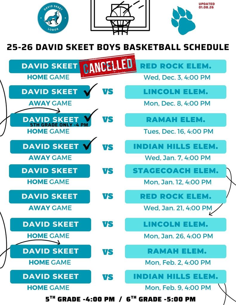Boys Basketball Game Schedule