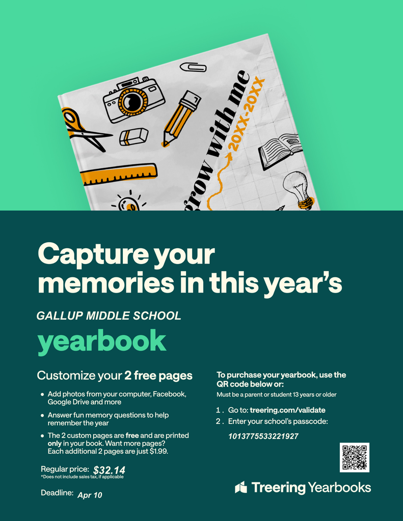 Yearbook flyer with purchasing instructions