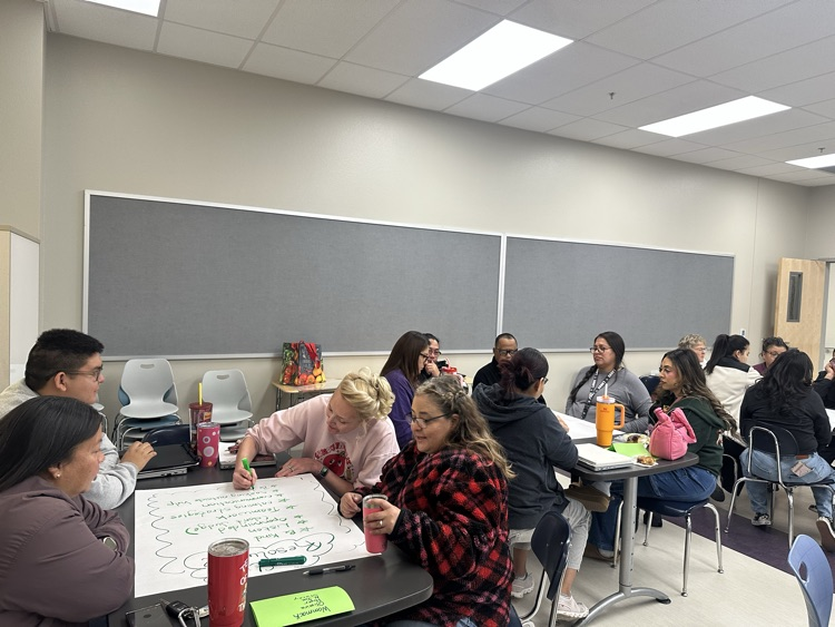 teachers creating their poster in PLCs