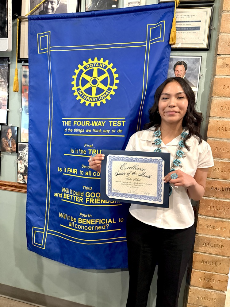 Haley Milani with her Rotary Club certificate