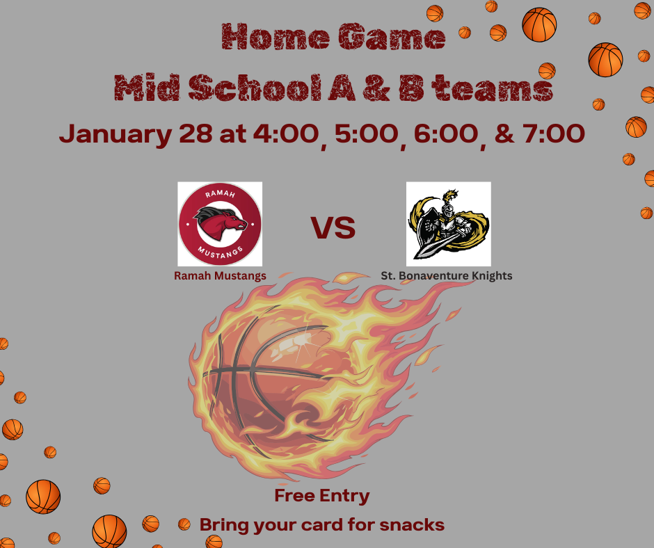Home Game Mid School A & B teams starting at 4:00
