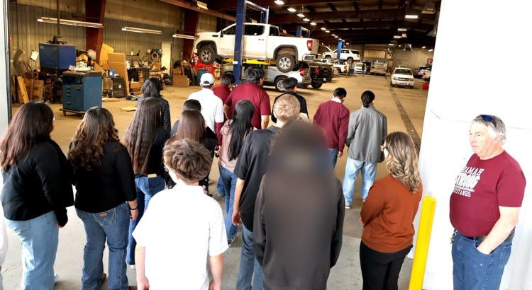 Ramah 10th Graders visiting car dealership in Gallup.